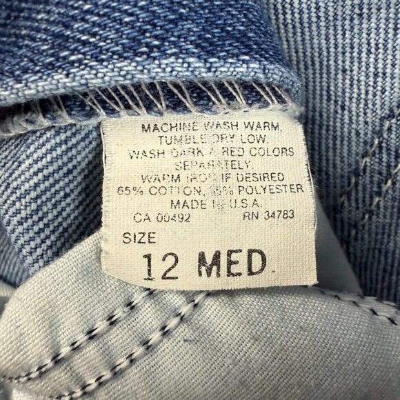 VTG Lee Womens Jeans 12 Short High Waist Curvy Stonewash Tapered Leg Mom *Hemmed - Picture 4 of 9